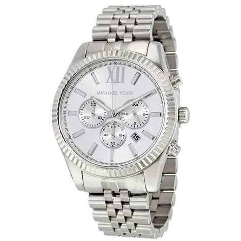 michael kors watch silveer|silver Michael Kors Watch men.